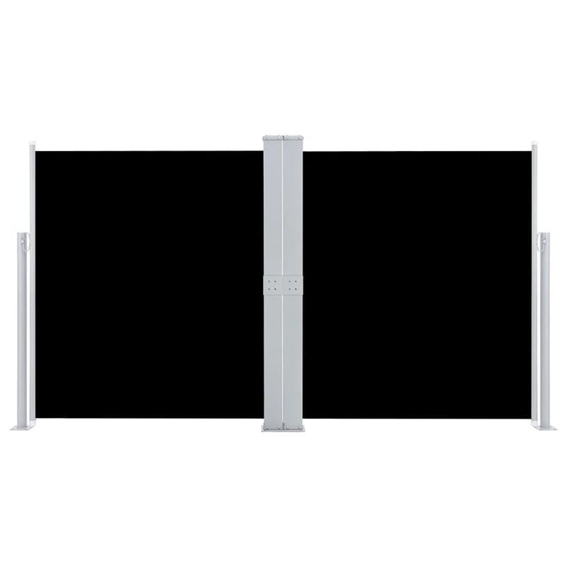 vidaXL Side Awning with Powder Coated Steel in Black