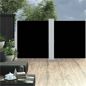 vidaXL Side Awning with Powder Coated Steel in Black