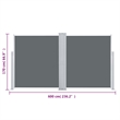 vidaXL Polyester Fabric and Steel Frame Side Awning in Anthracite