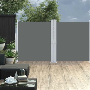 vidaXL Polyester Fabric and Steel Frame Side Awning in Anthracite