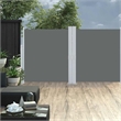 vidaXL Polyester Fabric and Steel Frame Side Awning in Anthracite