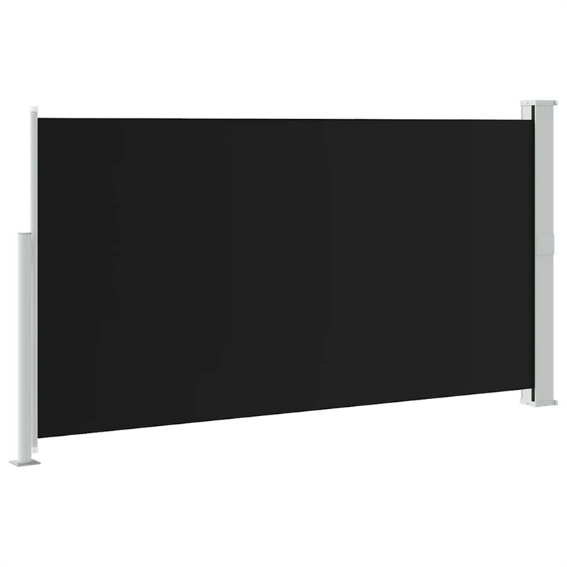 vidaXL 63 x 118.1 in Retractable Side Awning in Black