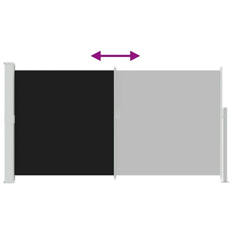 vidaXL 63 x 118.1 in Retractable Side Awning in Black