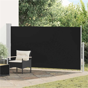 vidaXL 63 x 118.1 in Retractable Side Awning in Black