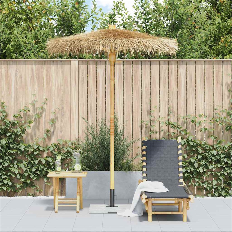 vidaXL 59.1 in Diameter Tiki Umbrella in Natural Bamboo