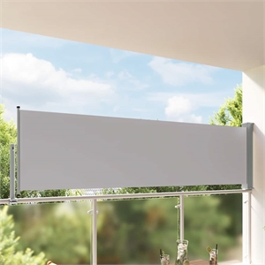 vidaXL 39.4 x 118.1&quot Retractable Side Awning in Grey