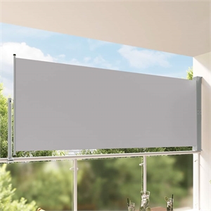 vidaXL 55.1 x 118.1&quot Retractable Side Awning in Gray