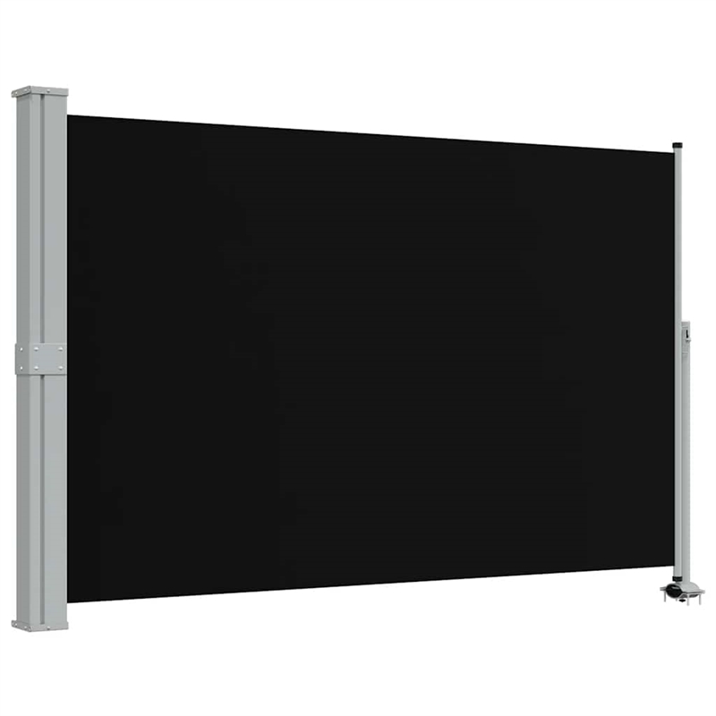 vidaXL Side Awning in Black Screen + Grey Stand