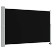 vidaXL Side Awning in Black Screen + Grey Stand