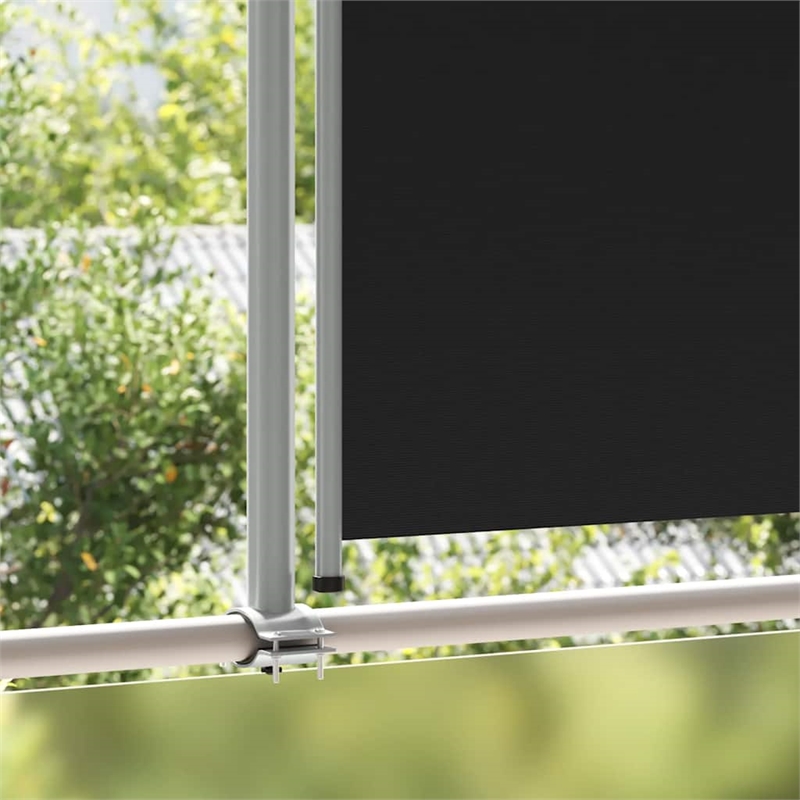 vidaXL Side Awning in Black Screen + Grey Stand