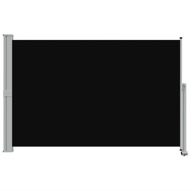 vidaXL Side Awning in Black Screen + Grey Stand