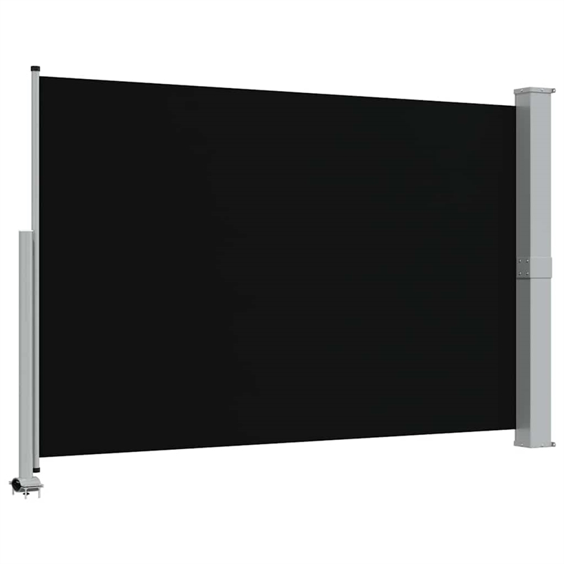 vidaXL Side Awning in Black Screen + Grey Stand