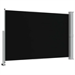 vidaXL Side Awning in Black Screen + Grey Stand