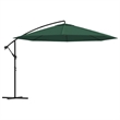 vidaXL Large Cantilever Garden Parasol in Solid Green