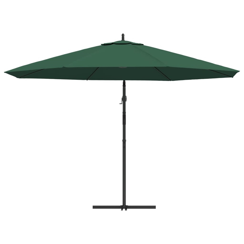 vidaXL Large Cantilever Garden Parasol in Solid Green