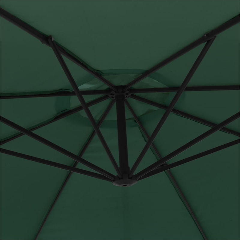 vidaXL Large Cantilever Garden Parasol in Solid Green