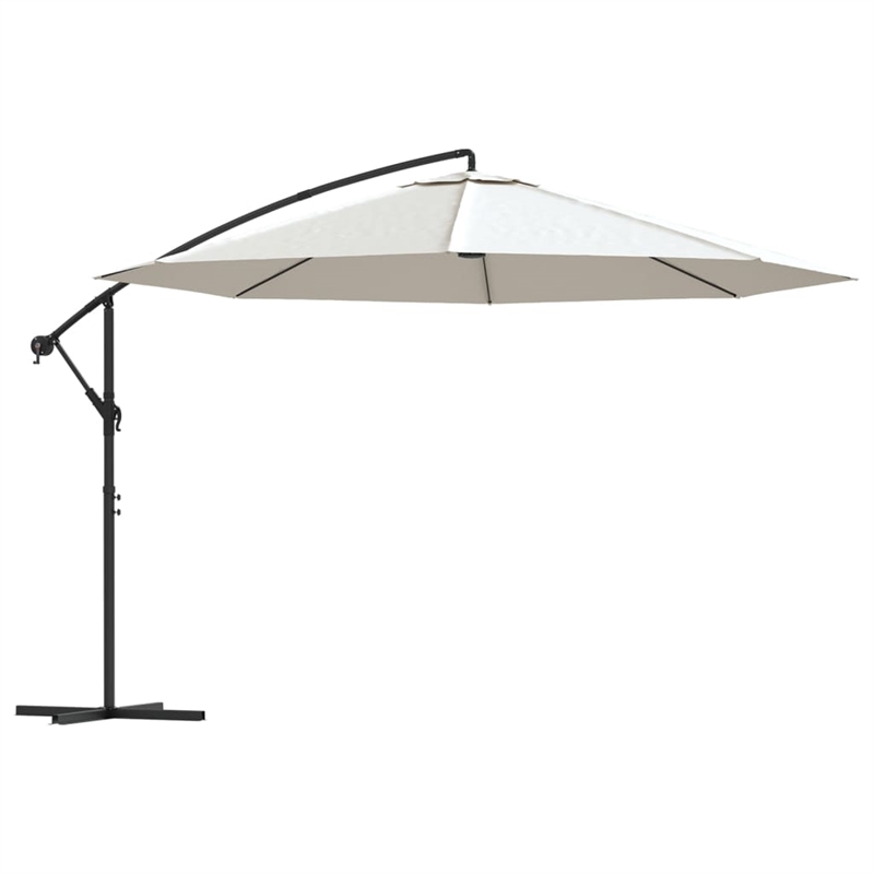 vidaXL Large Cantilever Garden Parasol in Sand White