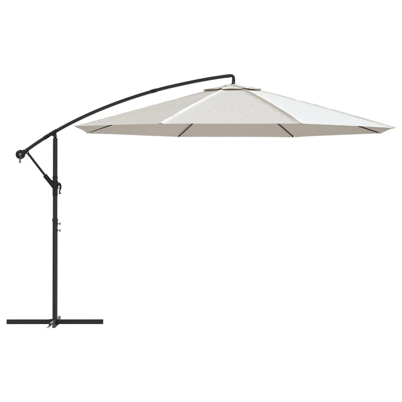 vidaXL Large Cantilever Garden Parasol in Sand White