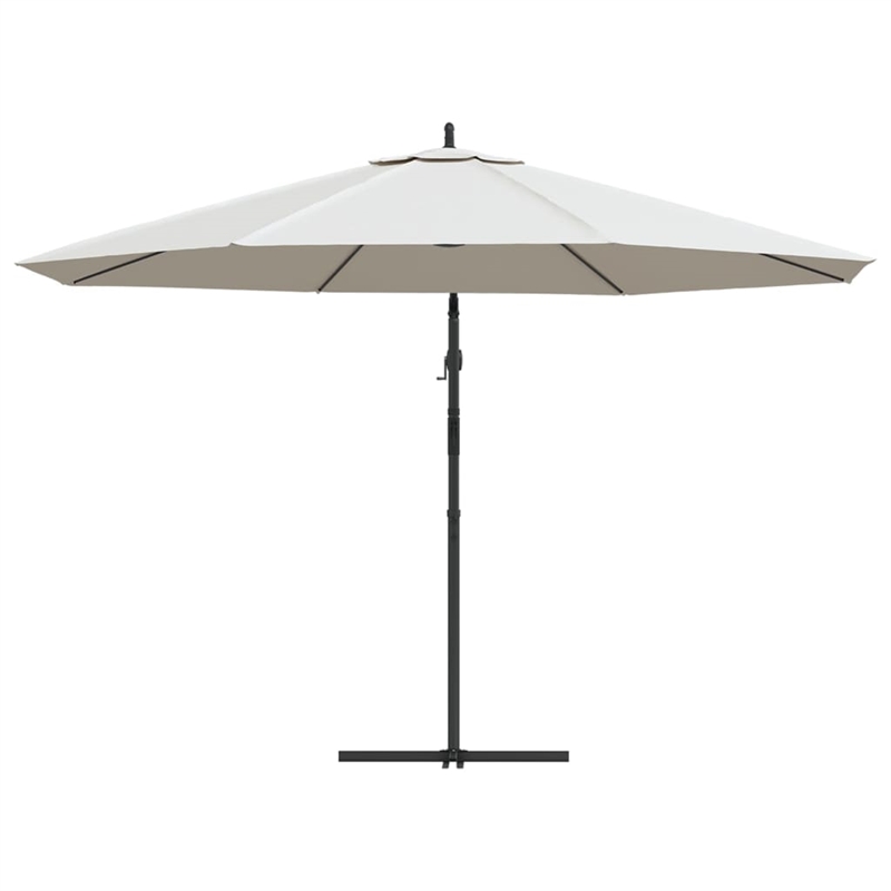 vidaXL Large Cantilever Garden Parasol in Sand White