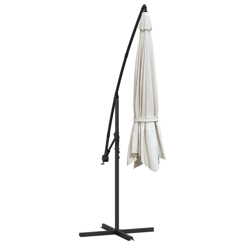 vidaXL Large Cantilever Garden Parasol in Sand White