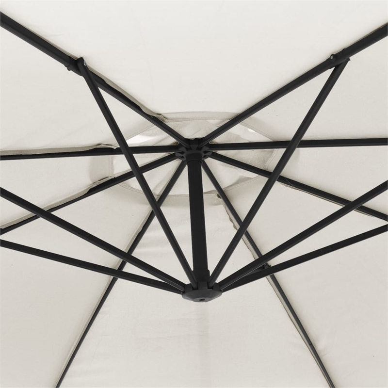 vidaXL Large Cantilever Garden Parasol in Sand White