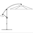 vidaXL Cantilever Garden Umbrella in Solid Blue