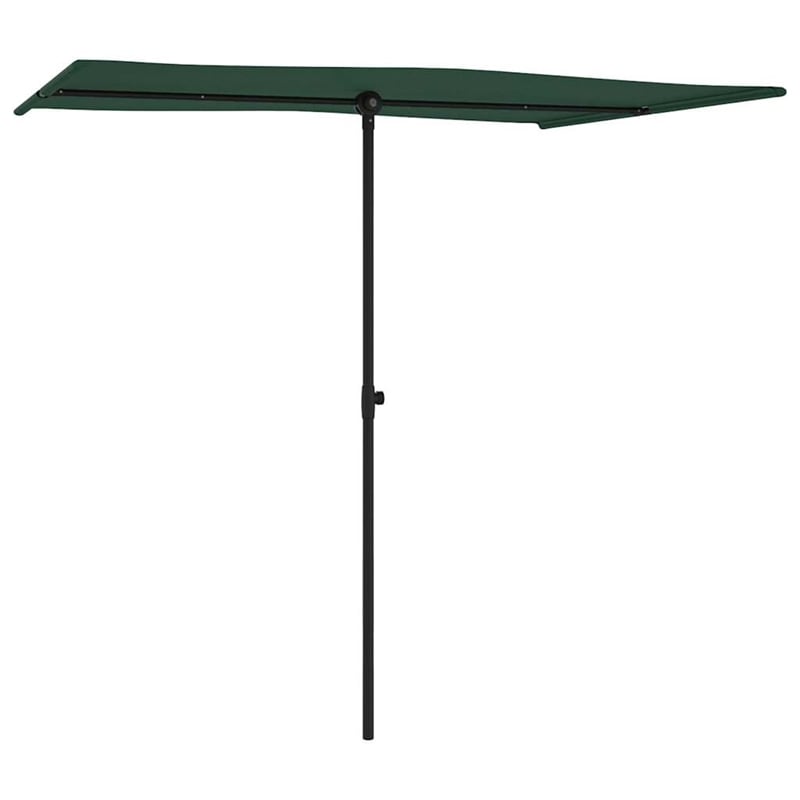 vidaXL Large Height-Adjustable Garden Parasol in Green