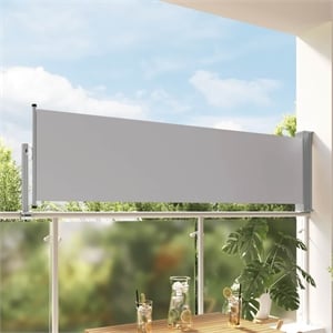 vidaXL 31.5&quotx118.1&quot Patio Retractable Side Awning in Gray