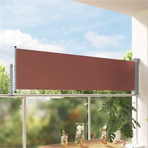 vidaXL Side Awning in Brown and Grey