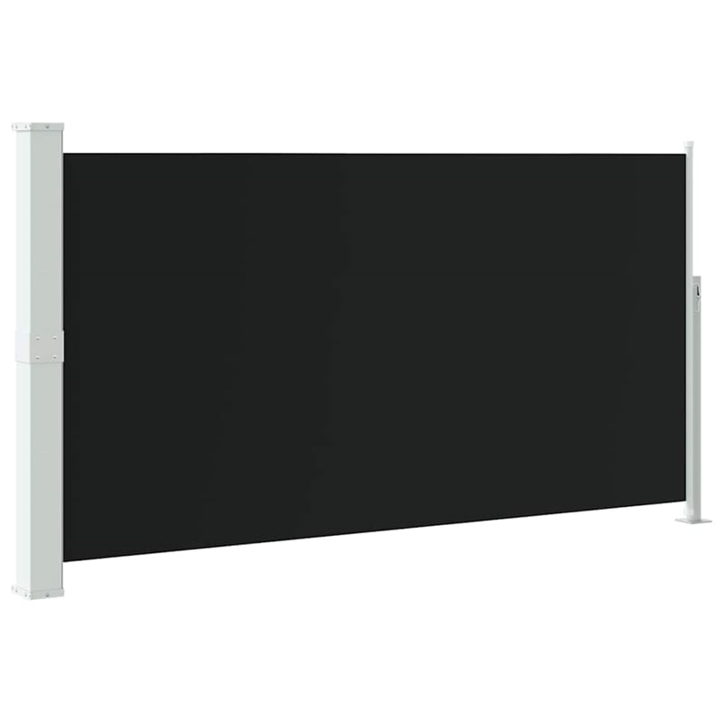 vidaXL Side Awning with PU Coating and Powder Coated Steel in Black