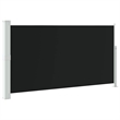 vidaXL Side Awning with PU Coating and Powder Coated Steel in Black