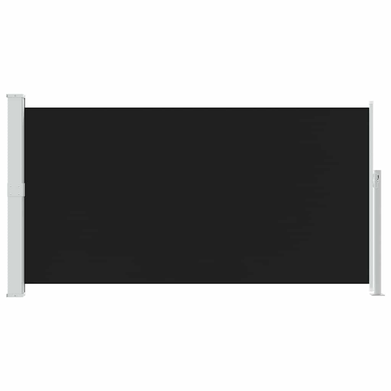 vidaXL Side Awning with PU Coating and Powder Coated Steel in Black