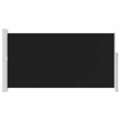 vidaXL Side Awning with PU Coating and Powder Coated Steel in Black