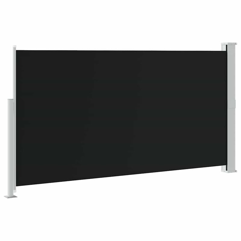 vidaXL Side Awning with PU Coating and Powder Coated Steel in Black