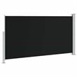 vidaXL Side Awning with PU Coating and Powder Coated Steel in Black