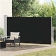 vidaXL Side Awning with PU Coating and Powder Coated Steel in Black