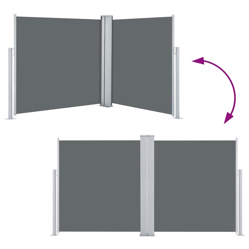 vidaXL Side Awning with PU Coating in Anthracite