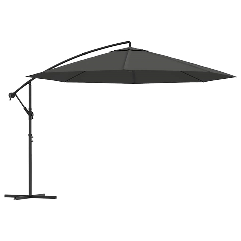 vidaXL Large Cantilever Garden Parasol in Anthracite
