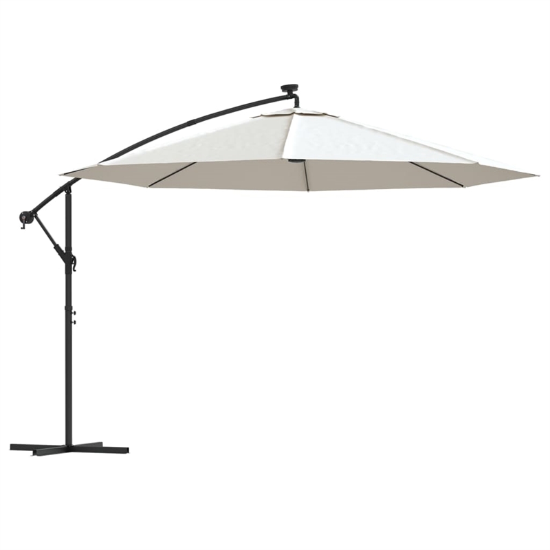 vidaXL Large Tiltable Cantilever Garden Parasol in Sand
