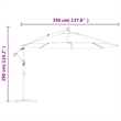 vidaXL Large Tiltable Cantilever Garden Parasol in Sand