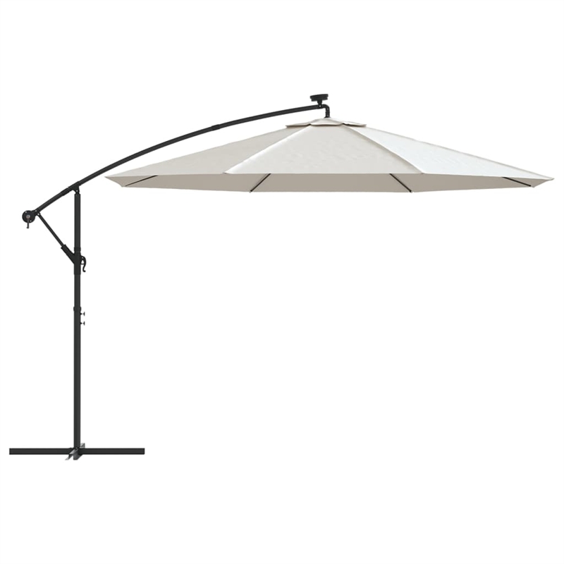 vidaXL Large Tiltable Cantilever Garden Parasol in Sand