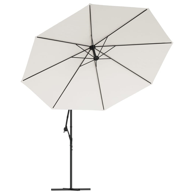 vidaXL Large Tiltable Cantilever Garden Parasol in Sand