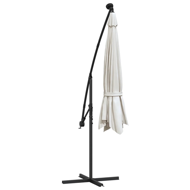 vidaXL Large Tiltable Cantilever Garden Parasol in Sand