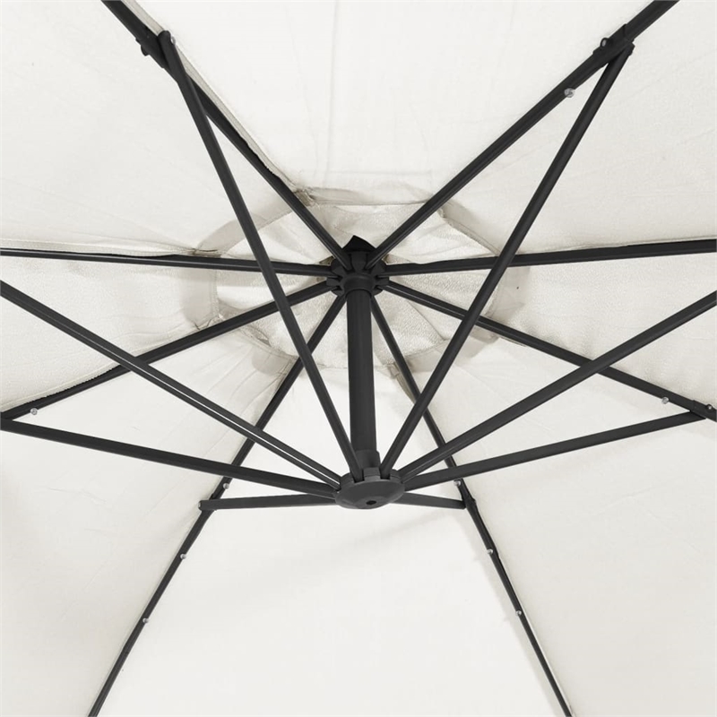 vidaXL Large Tiltable Cantilever Garden Parasol in Sand