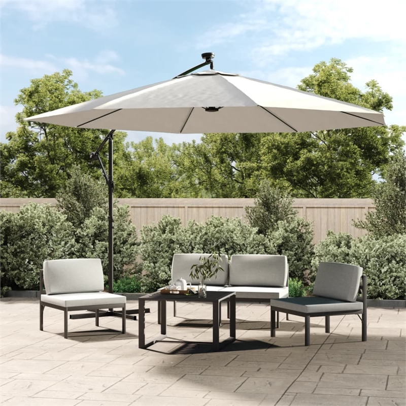 vidaXL Large Tiltable Cantilever Garden Parasol in Sand