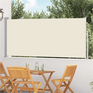 vidaXL 47.2 x 118.1&quot Side Awning with PU Coating in Cream