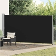 vidaXL Polyester Fabric and Steel Frame Retractable Side Awning in Gray