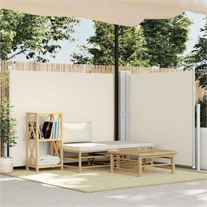 vidaXL 55.1x393.7&quot Side Awning with PU Coating in Cream