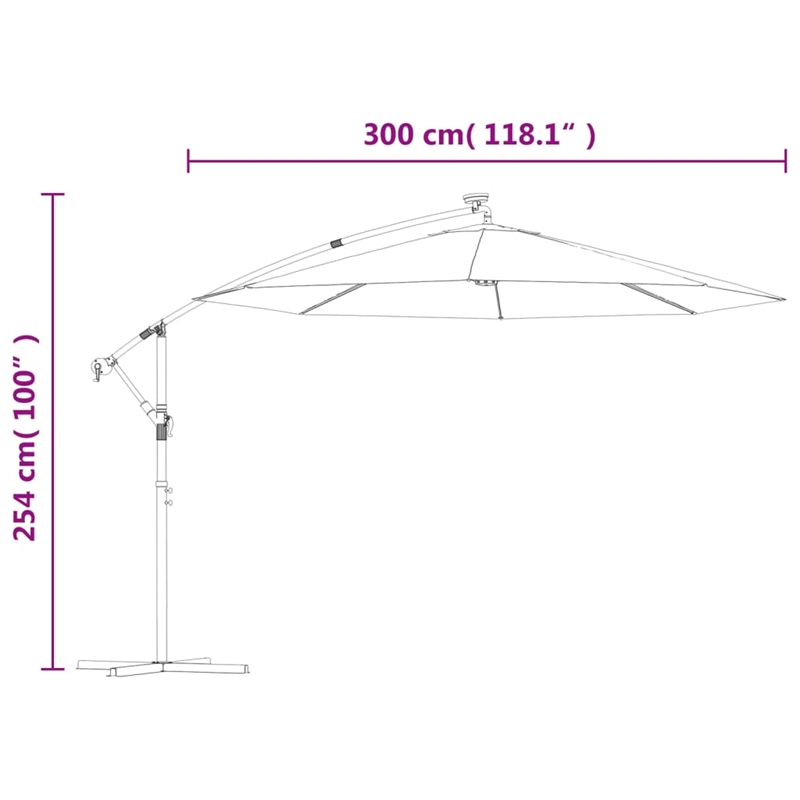 vidaXL Cantilever Patio Umbrella in Azure