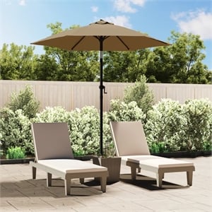 vidaXL 78.7&quot Diameter Garden Parasol in Taupe and Dark Grey